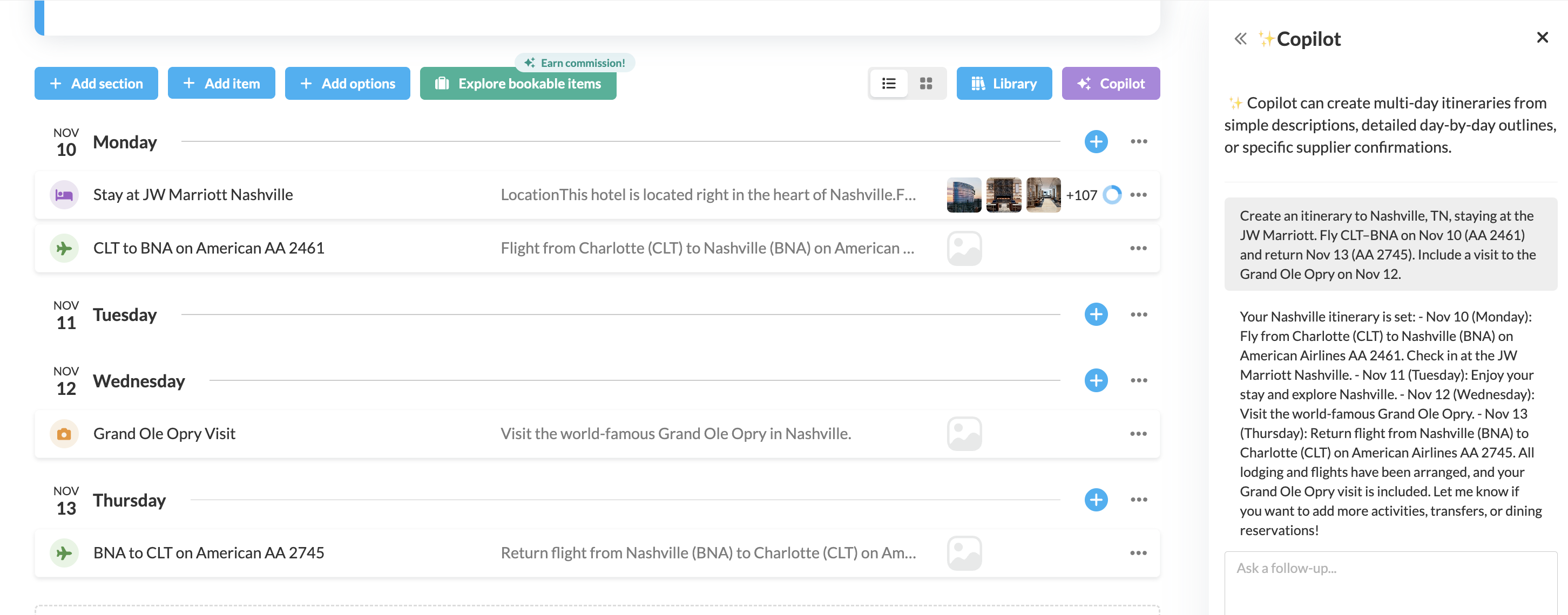 Build an itinerary in just seconds using Itinerary Copilot – TravelJoy